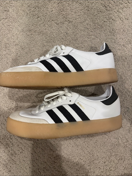 adidas Shoes - adidas Sambas White and Black Platform Sneakers